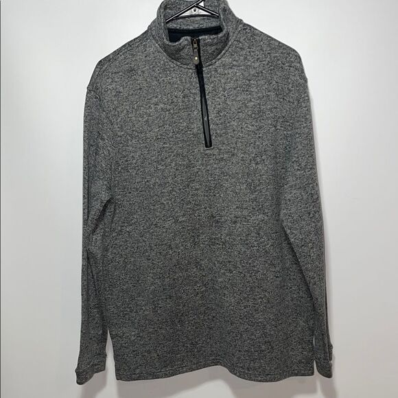 Gray Half-Zip Men's Sweater - Picture 1 of 7